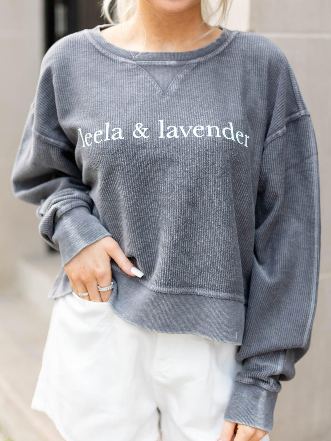 Chicka-D-leela & lavender Corded Boxy Pullover - Leela and Lavender