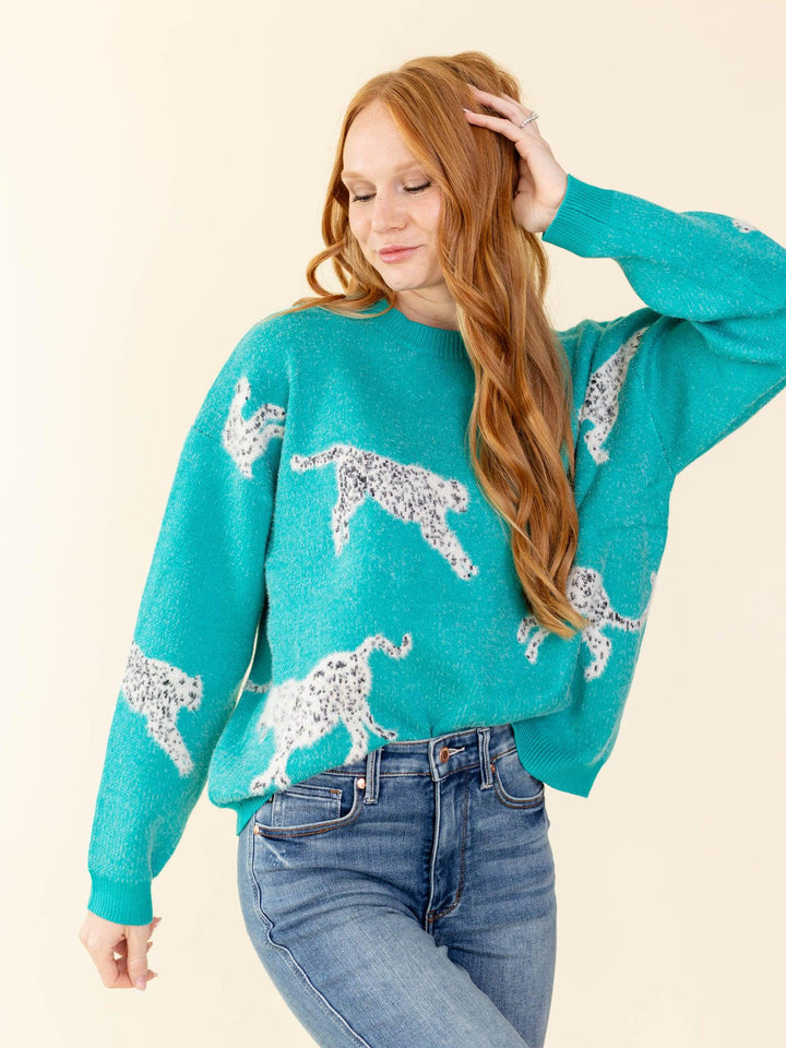 &merci-Leopard Detail Sweater - Leela and Lavender