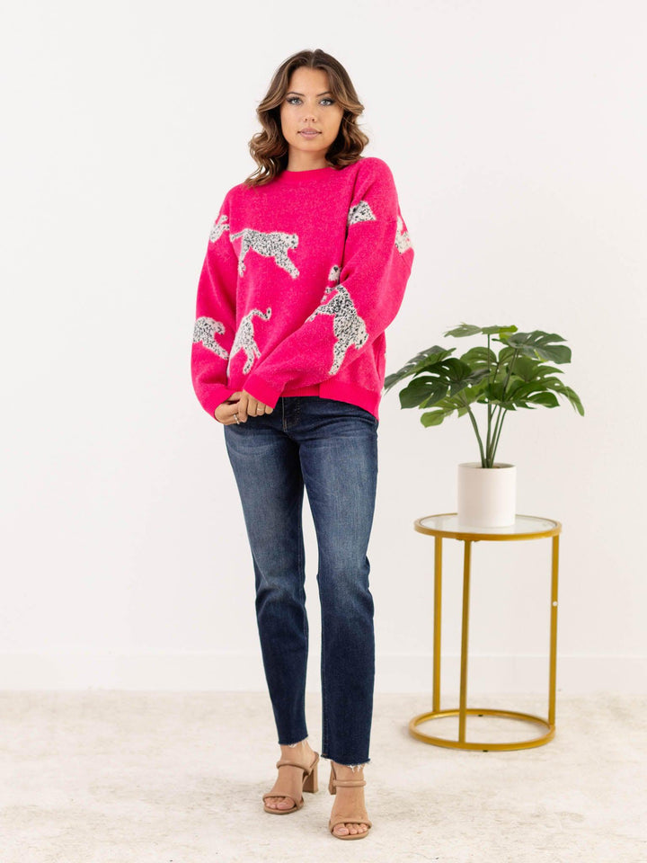 &merci-Leopard Detail Sweater - Leela and Lavender