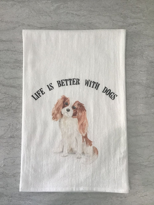Cora & Pate-Life is Better With Dogs Dishtowel - Leela and Lavender