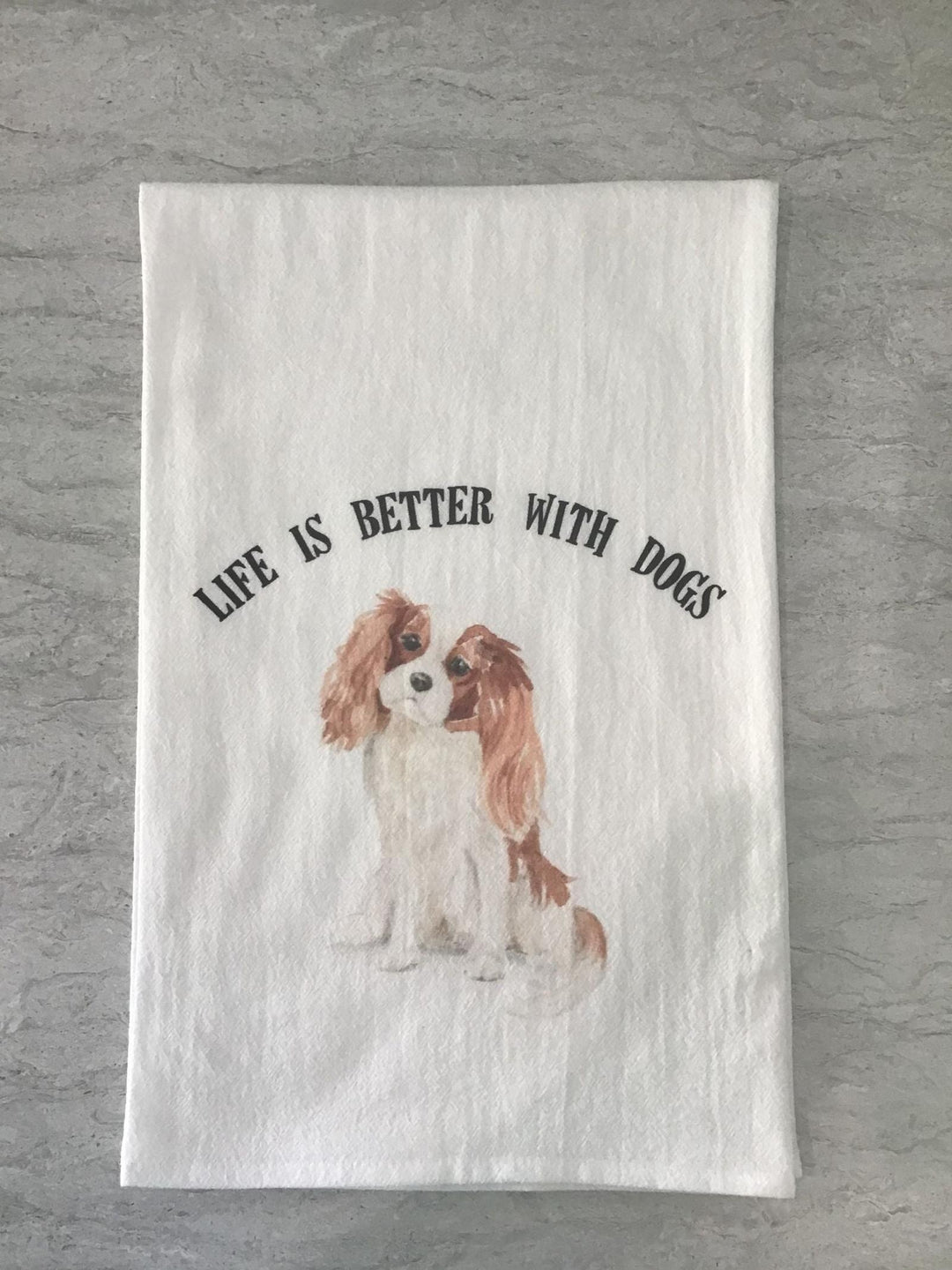 Cora &amp; Pate-Life is Better With Dogs Dishtowel - Leela and Lavender