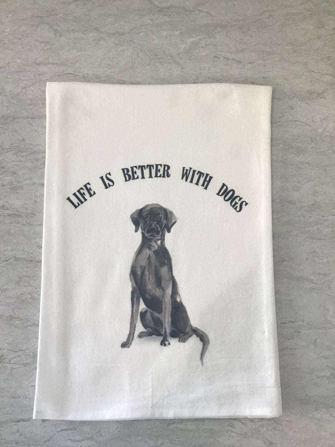 Cora & Pate-Life is Better With Dogs Dishtowel - Leela and Lavender