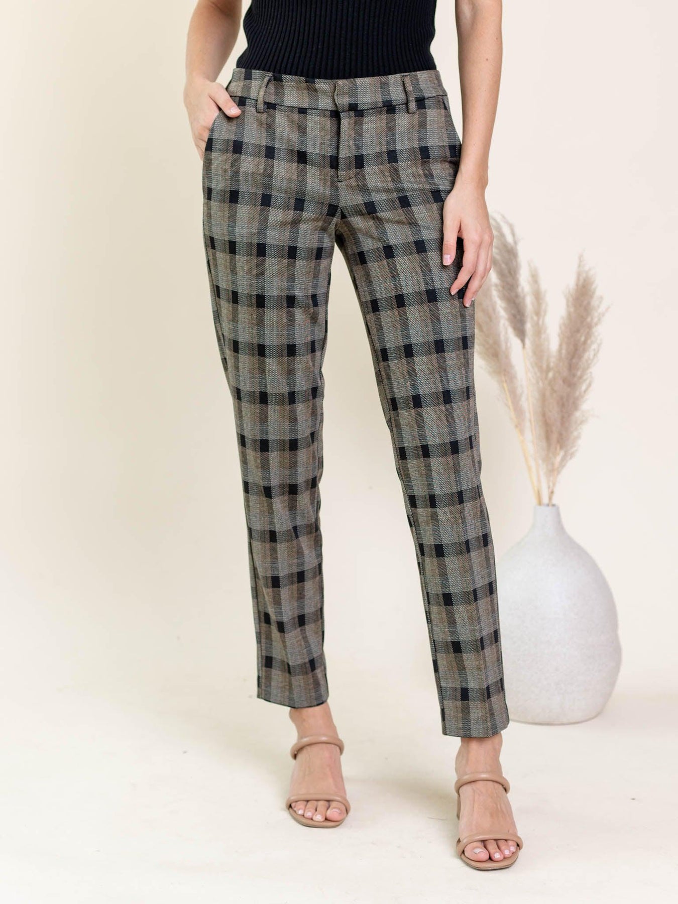Light Before Dark Tie Front Grey Checked Trousers | Trousers women outfit, Checked  trousers outfit, Clothes
