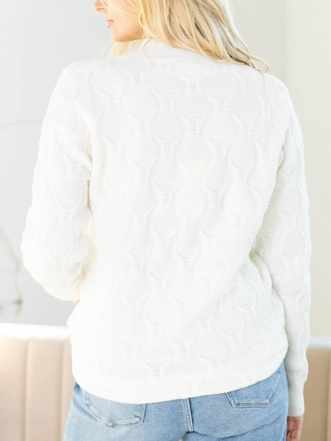 Vine & Love-Long Sleeve Cable Detail Sweater - Leela and Lavender