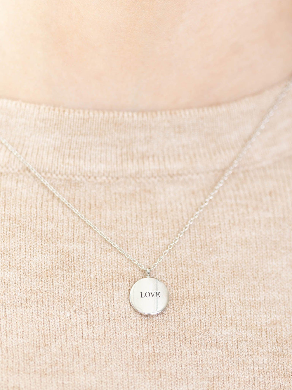 Avenue Zoe-LOVE Circle Charm Necklace - Leela and Lavender