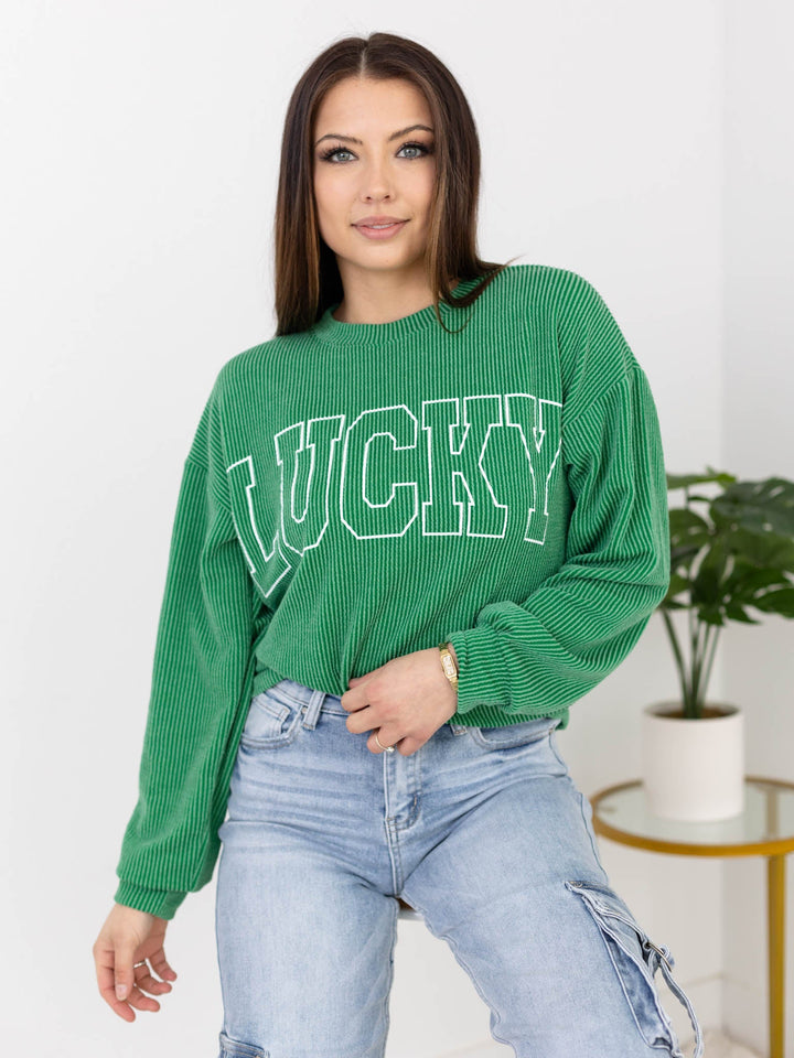 Lucky Ribbed Long Sleeve TopScreen tees