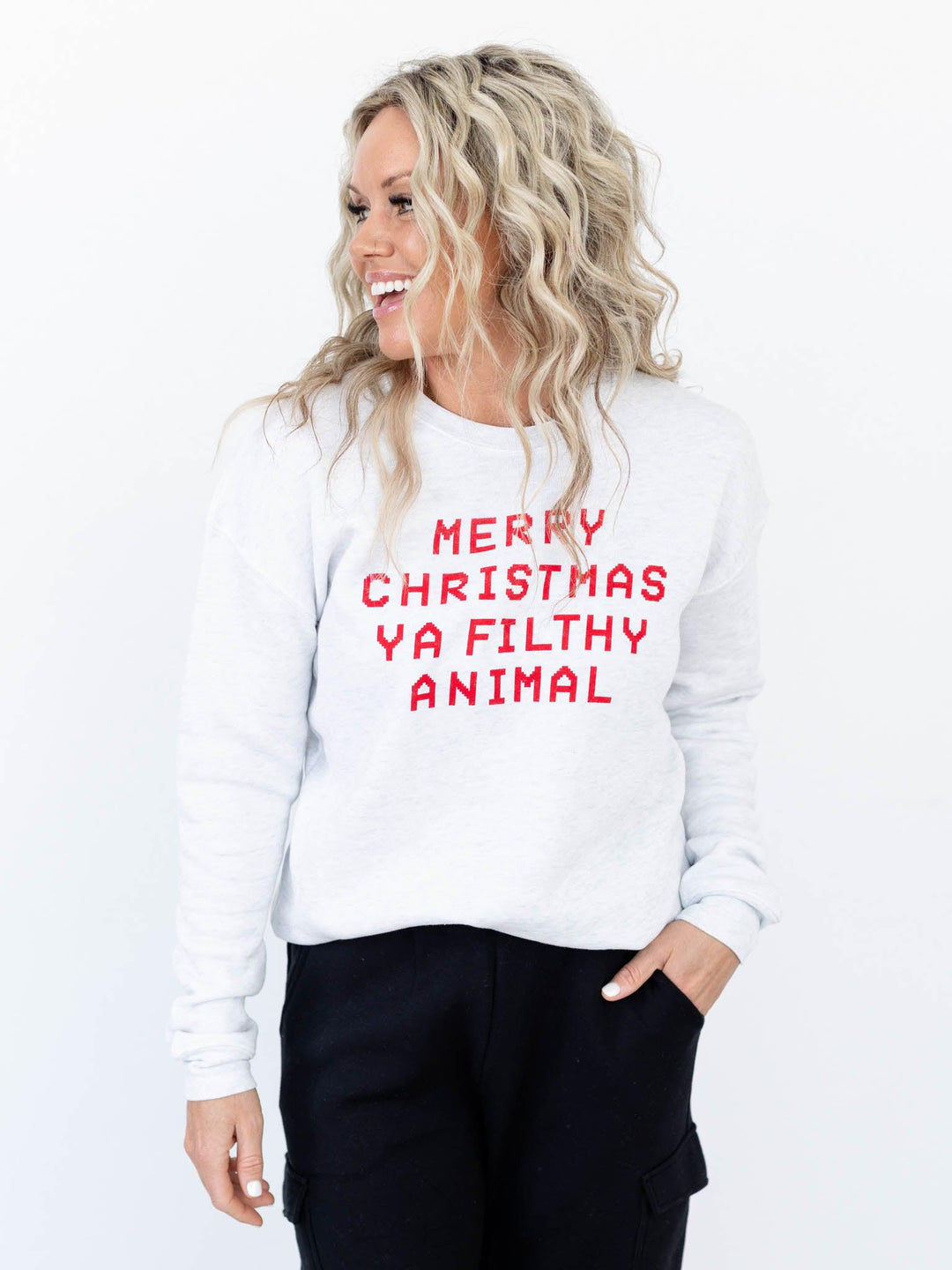 OAT Collective-Merry Christmas Filthy Animal Sweatshirt - Leela and Lavender