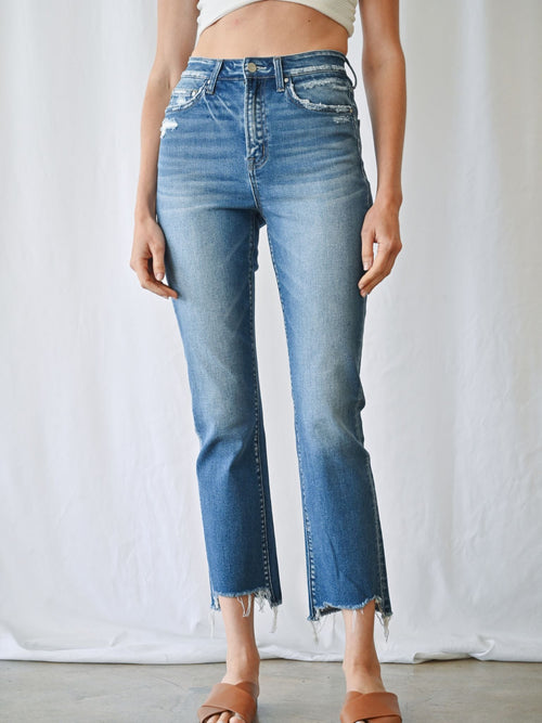 Mica Denim-MICA Bleue Super High Rise Straight - Leela and Lavender