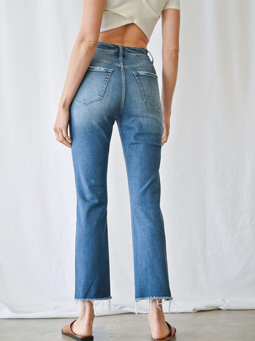 Mica Denim-MICA Bleue Super High Rise Straight - Leela and Lavender