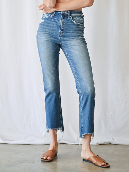 Mica Denim-MICA Bleue Super High Rise Straight - Leela and Lavender