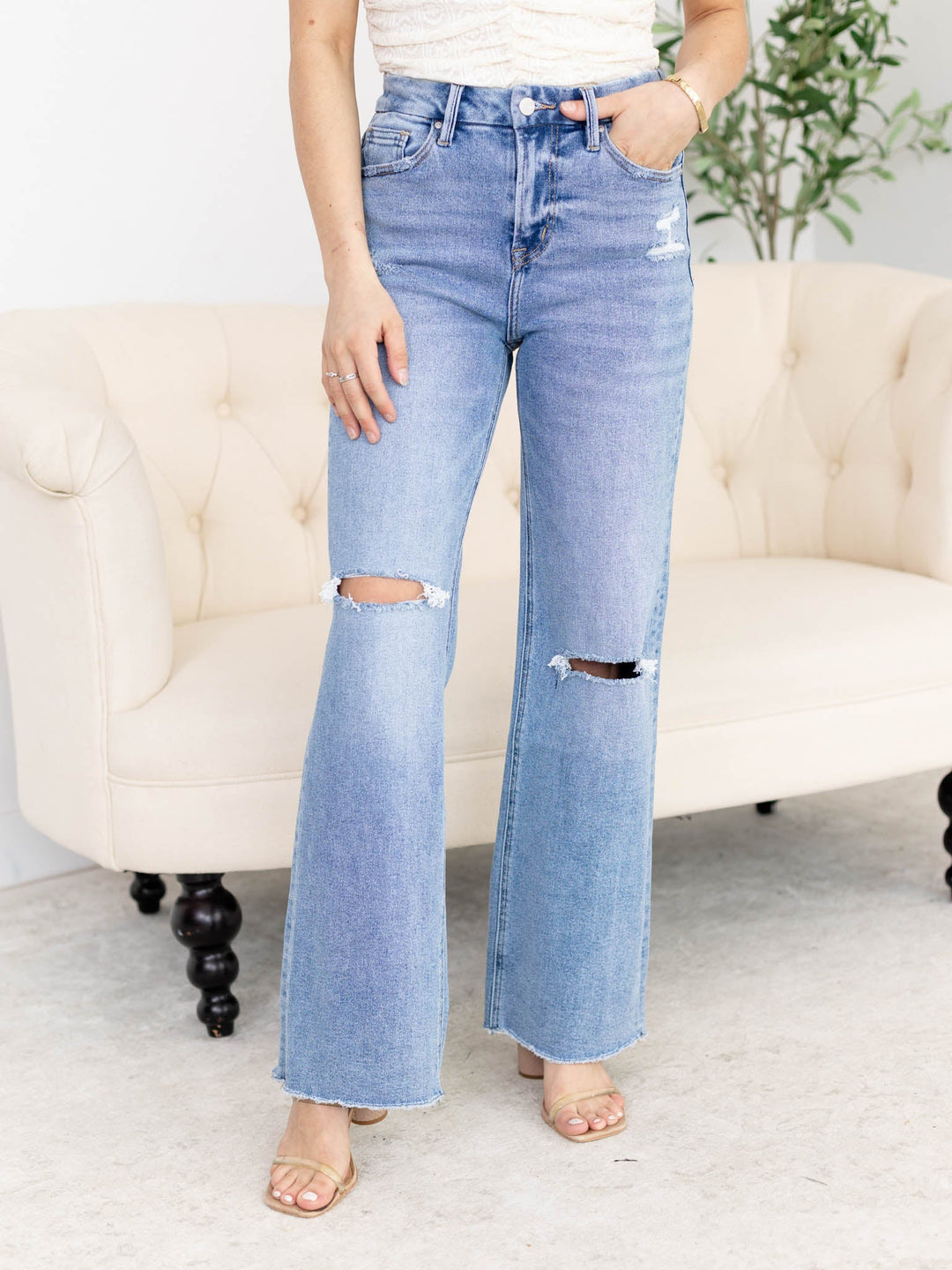 MICA Dehours Stretch Super High Rise Wide LegDenim jeans
