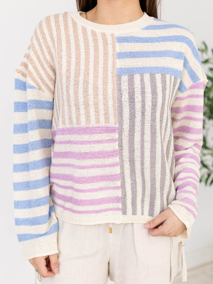 Multi Color Mix Stripe SweaterSweaters