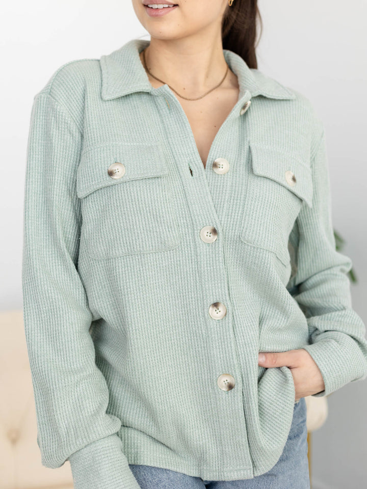 Mystree-Mystree Button Up Thermal Jacket