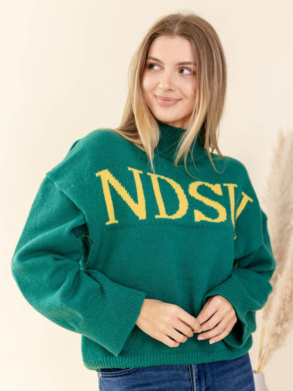 Gameday Social-NDSU Varsity Turtleneck Sweater - Leela and Lavender