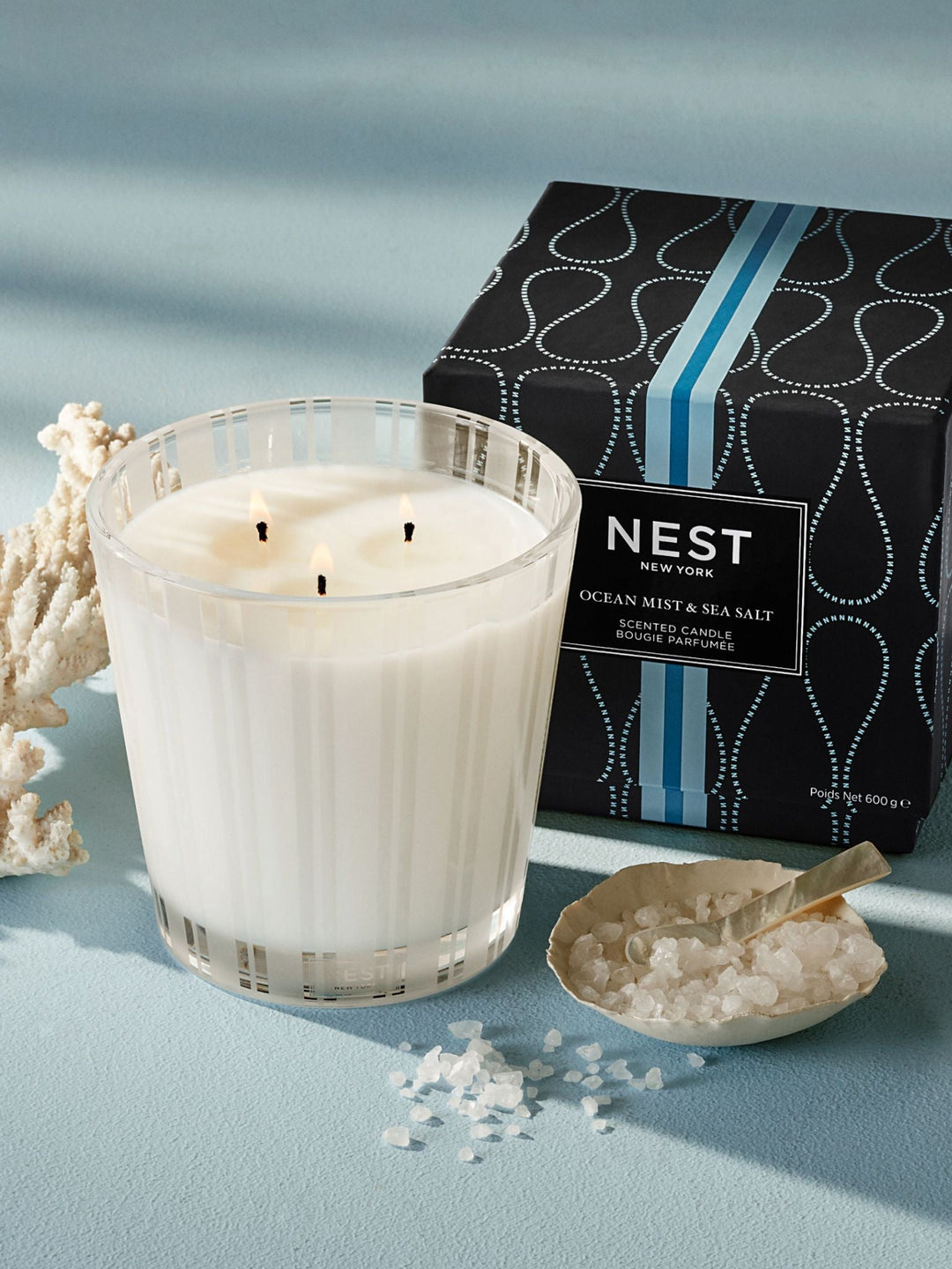NEST-NEST Ocean Mist & Sea Salt 3-Wick Candle - Leela and Lavender