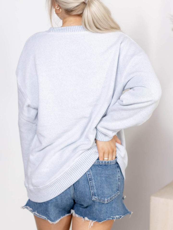 Chicka-D-Out of Office Sweater Fleece Crew - Leela and Lavender