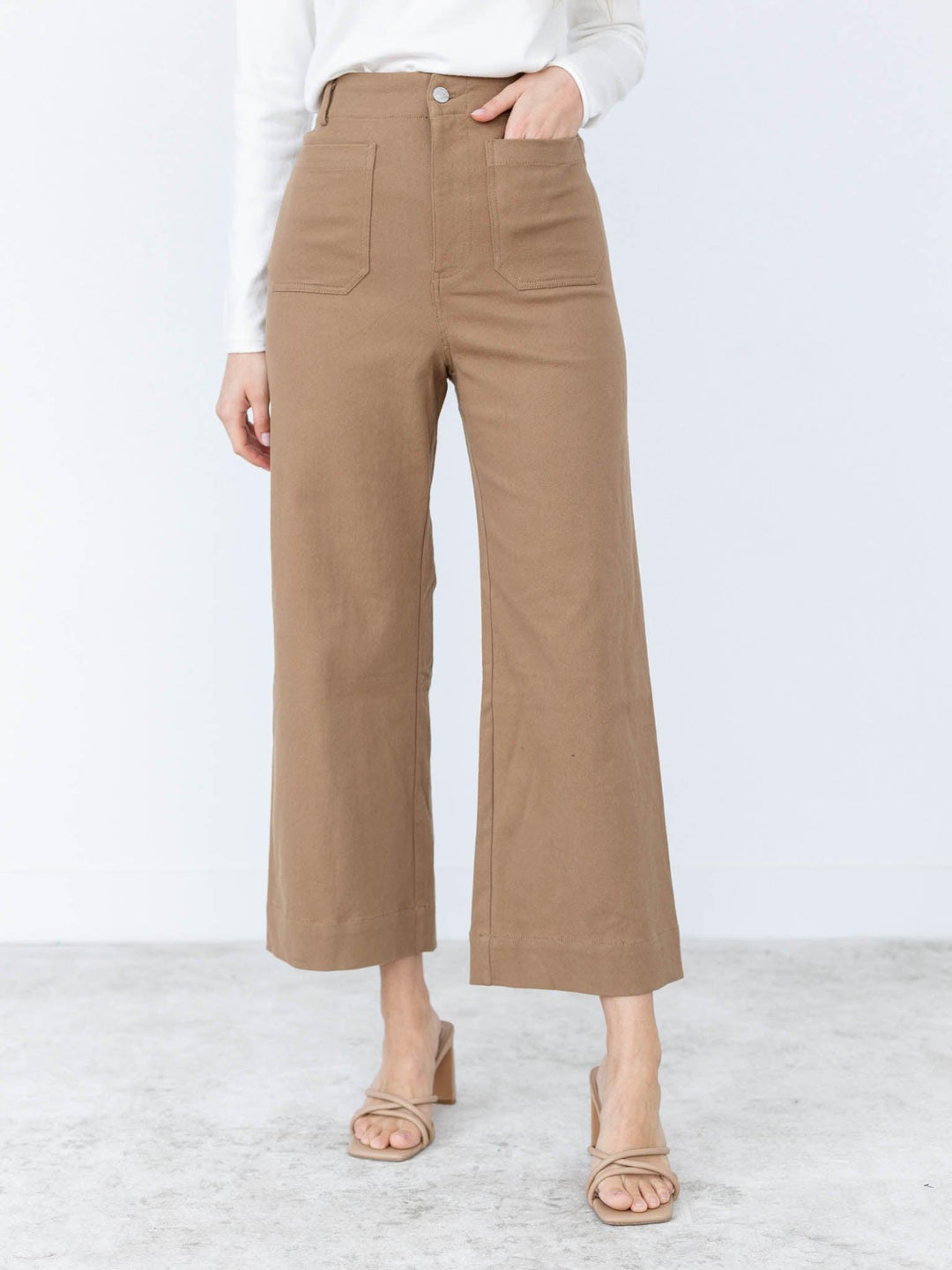 eesome-Patch Pocket Soft Washed Wide Leg Pant - Leela and Lavender