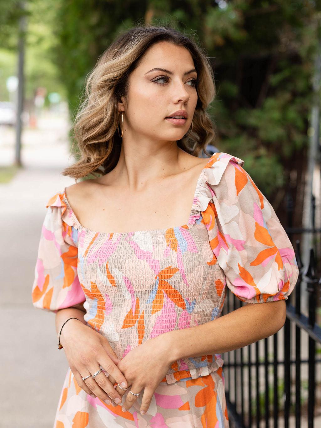 Saltwater Luxe-Saltwater Luxe Blooming Sunset Anna Top - Leela and Lavender
