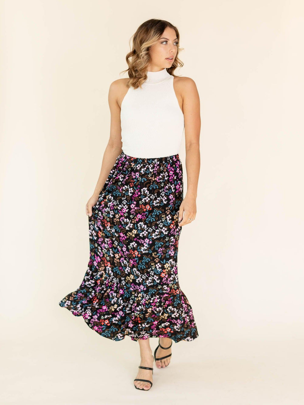 Saltwater Luxe-Saltwater Luxe Fall Floral Halston Maxi - Leela and Lavender