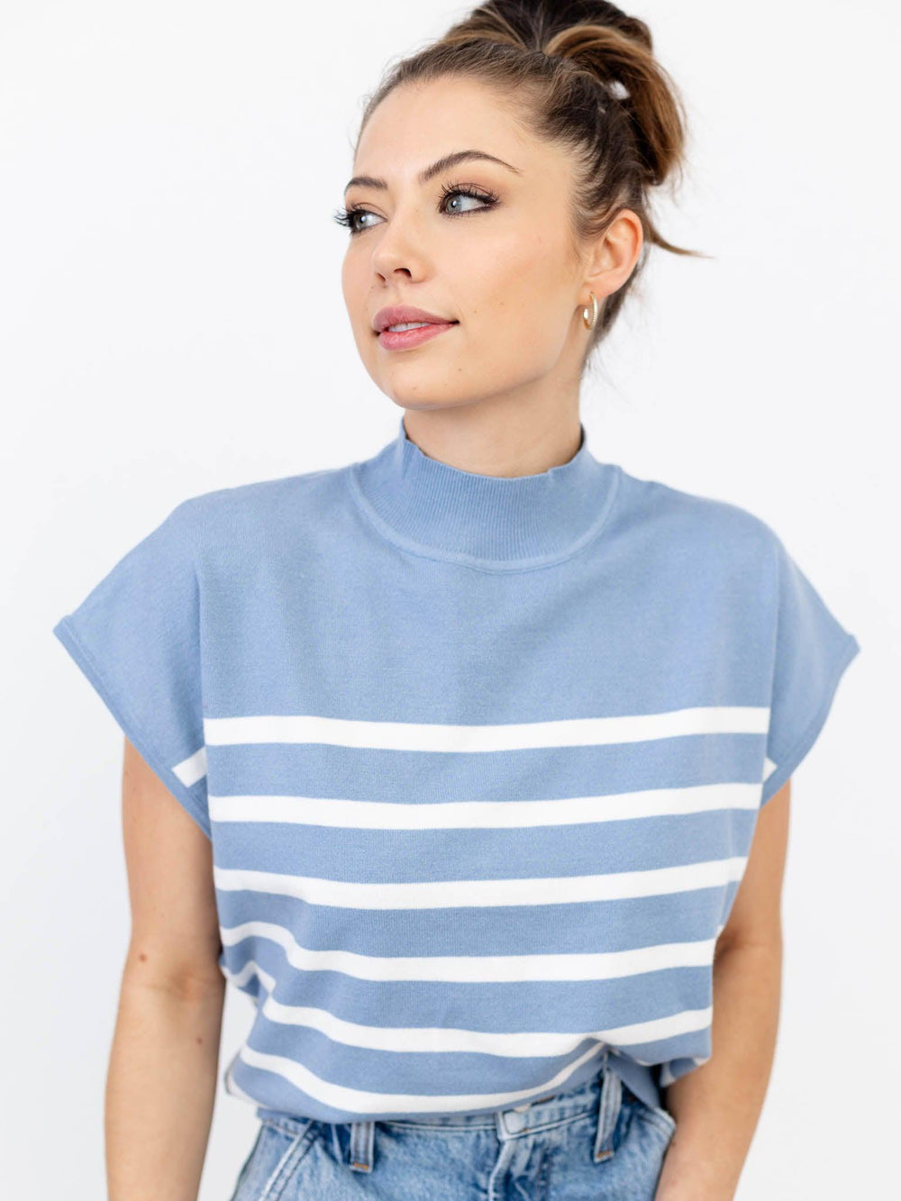 eesome-Short Sleeve Striped Top - Leela and Lavender