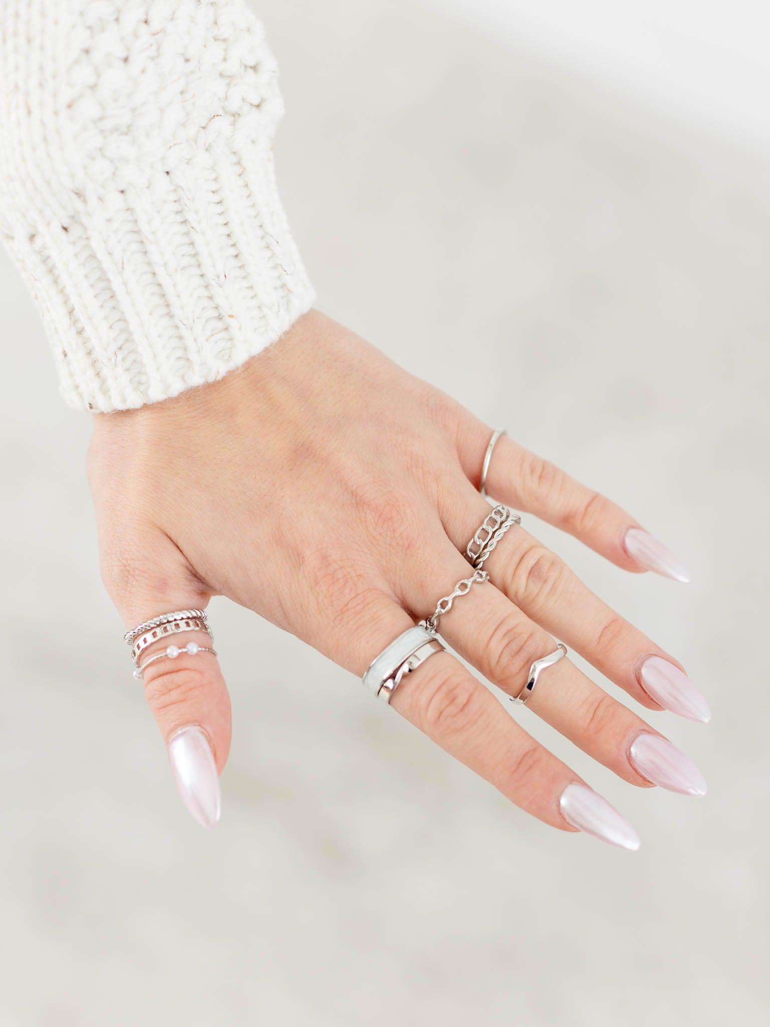 Silver Multi Ring Set – Leela and Lavender