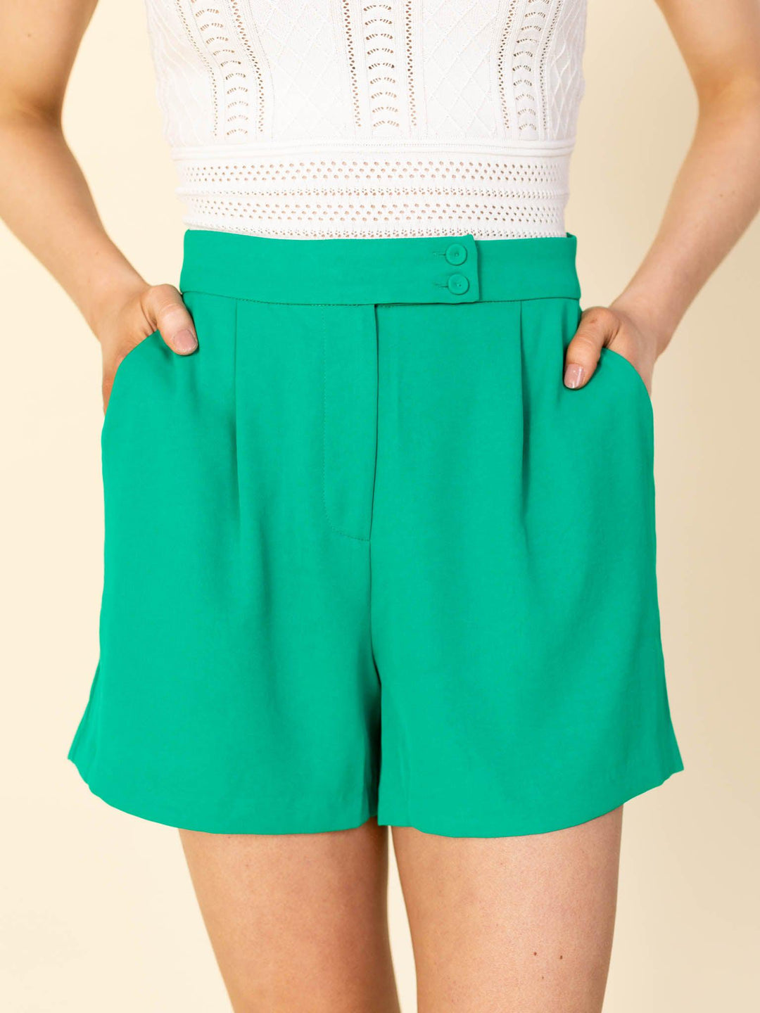 Skies Are Blue-Skies Are Blue Recycled Tailored Short - Leela and Lavender