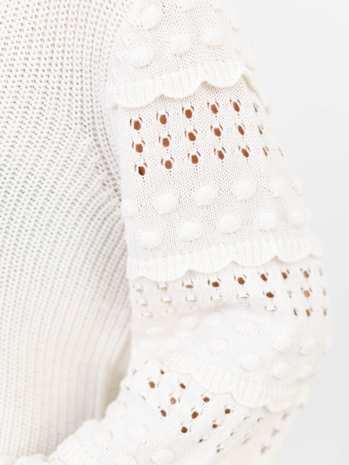 Entro-Sleeve Detail Crew Sweater - Leela and Lavender