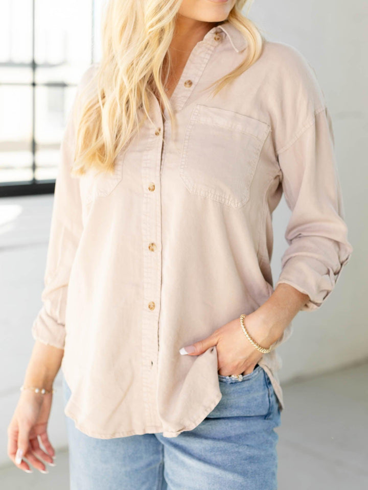 Be Cool-Soft-Washed Tencel Oversized Shirt - Leela and Lavender