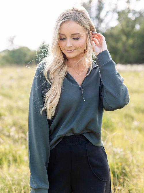 SPANX-Spanx Air Essentials Half Zip - Leela and Lavender