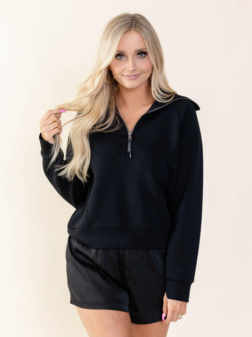 SPANX-Spanx Air Essentials Half Zip - Leela and Lavender