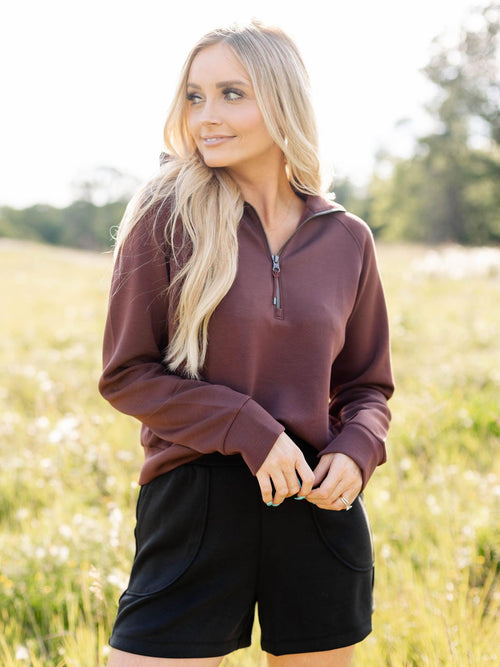 SPANX-Spanx Air Essentials Half Zip - Leela and Lavender