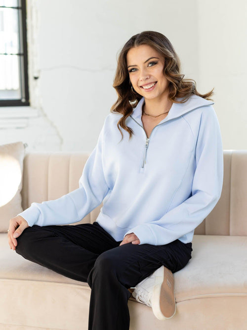 SPANX-Spanx Air Essentials Half Zip - Leela and Lavender