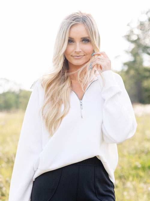 SPANX-Spanx Air Essentials Half Zip - Leela and Lavender