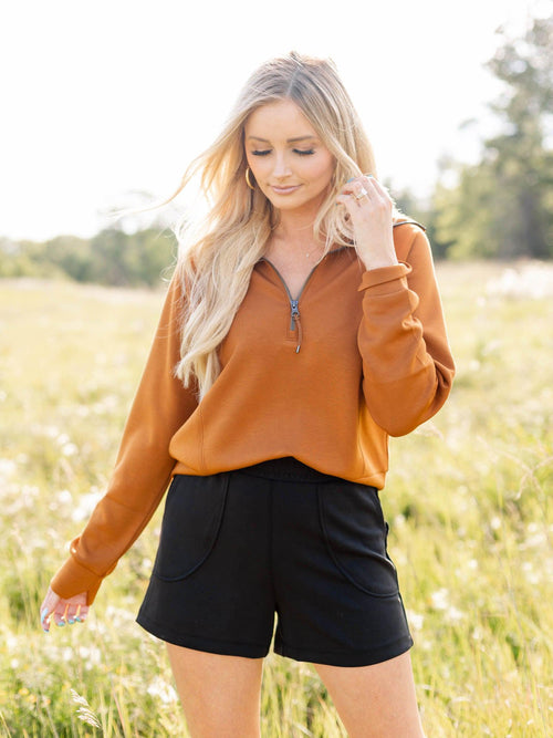 SPANX-Spanx Air Essentials Half Zip - Leela and Lavender