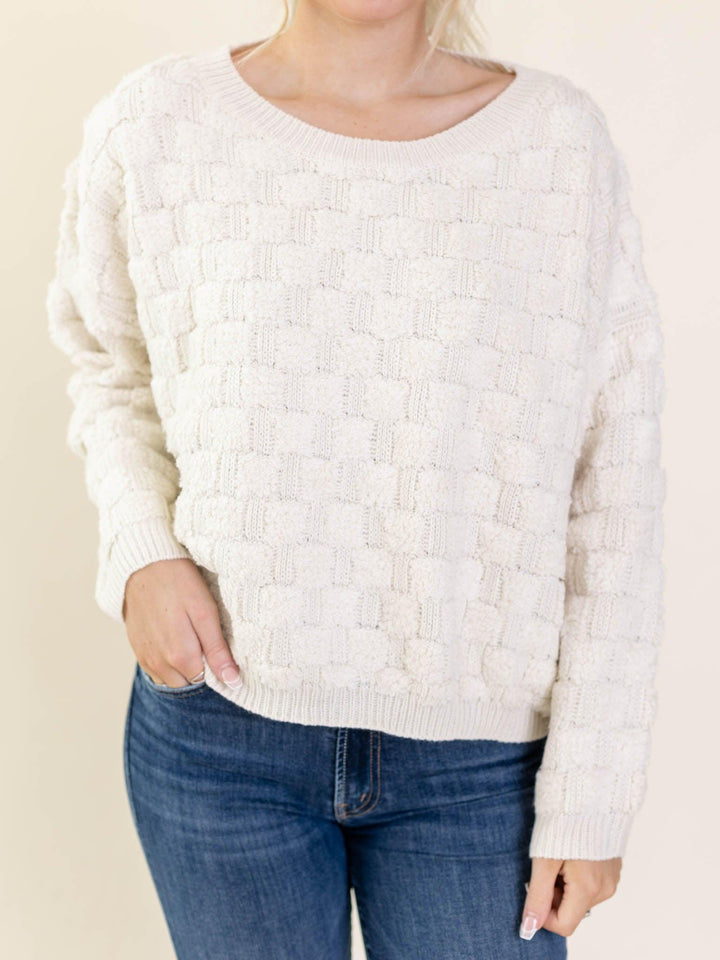 eesome-Texture Long Sleeve Knit Top - Leela and Lavender