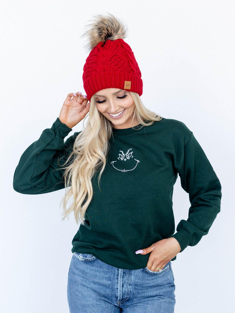 402 threads-The Grinch Embroidered Crew - Leela and Lavender