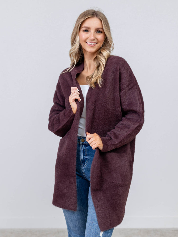 Be Cool-Ultra Soft Fuzzy Cardigan - Leela and Lavender