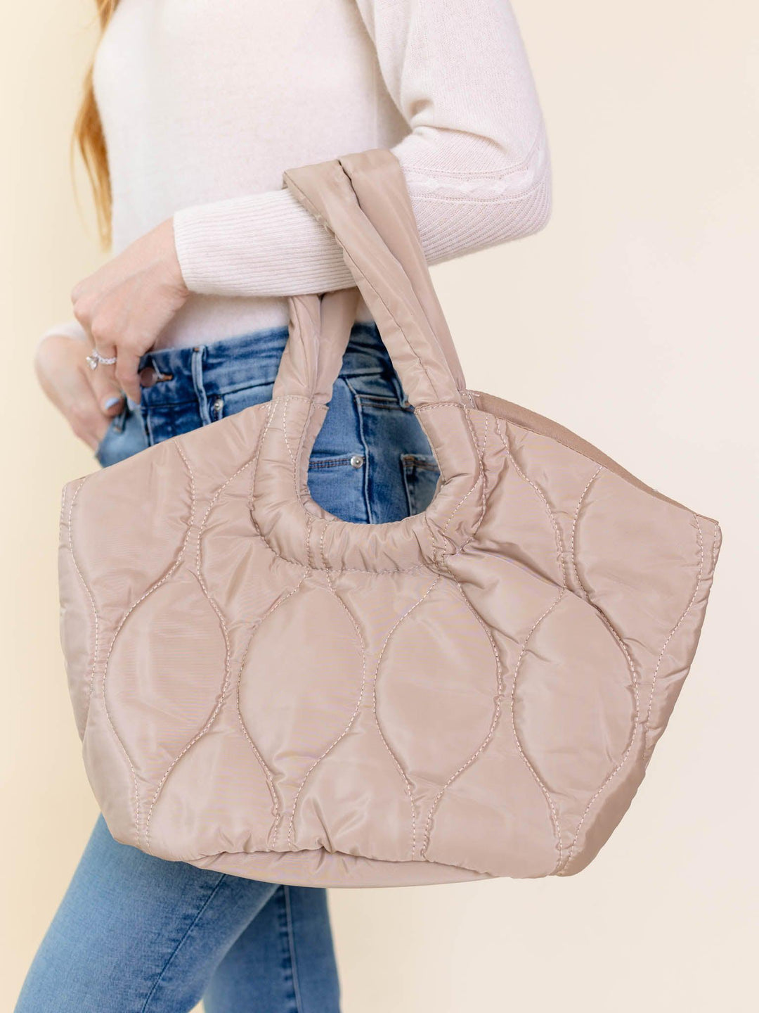 Triple 7 Global-Wavy Quilt Tote - Leela and Lavender